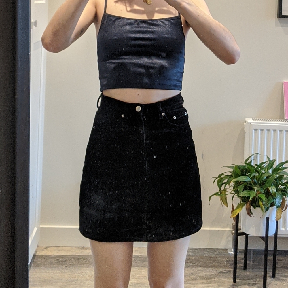 Brand new black corduroy skirt